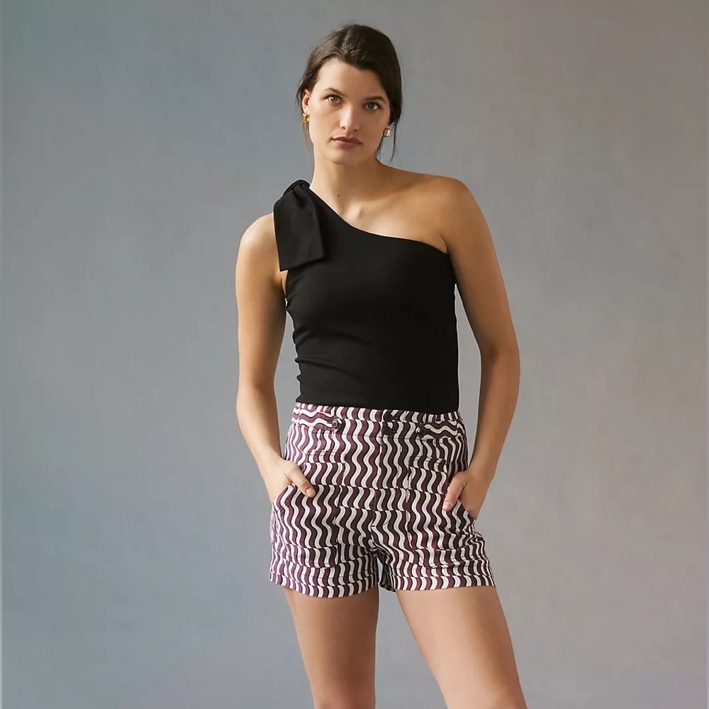 NWT Anthropologie Bishop + Young One-Shoulder Tie Tank Black, Medium, NWT